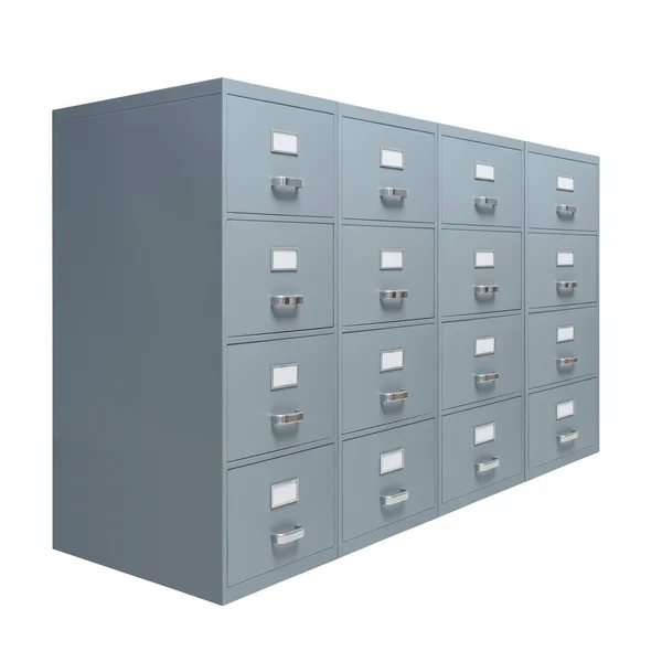 档案柜白色背景 办公室家具和数据存储的概念 — 图库照片