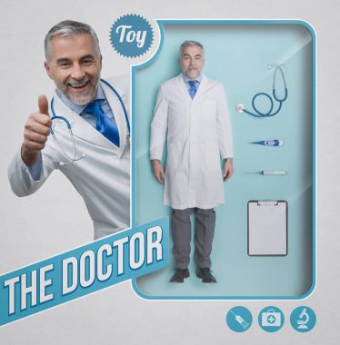 Gerçekçi erkek doktor bebek