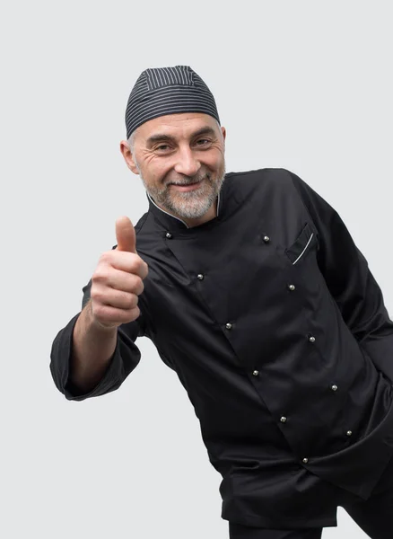 Successo maturo chef posa — Foto Stock