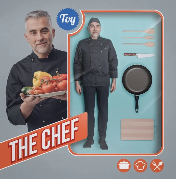 Realistische chef-kok menselijke pop — Stockfoto