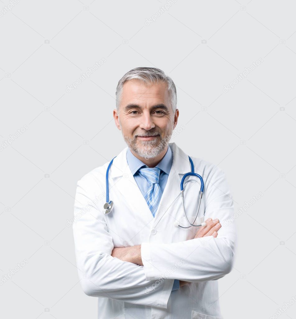 Confident doctor posing