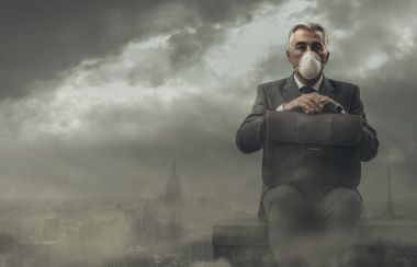 business and pollution concept clipart