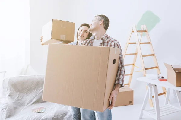 Couple moving into new house