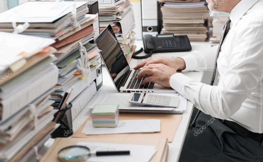 Businessman working in office