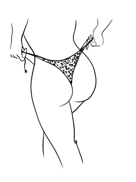 Jeune Femme Séduisante Lingerie Corps Élancé Féminin Illustration Dessinée Main — Photo