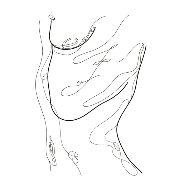 Kvinnlig Kropp Linje Konst Illustration Minimalistisk Människoikon Naken Kvinna Silhuetter — Stockfoto