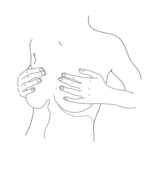 Woman body line art illustration. Minimalist people icon. Nude woman silhouettes for hygiene, health and body care. Minimalist print