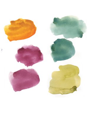 Güzel, soyut, suluboya el boyalarını beyaz arka plana, logo için fırça dokularına yerleştir. Manşet illüstrasyonları için mükemmel bir vuruş tasarımı var..