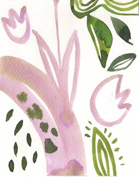 明るい色の抽象的なシームレスなパターン 葉の水彩画 インクドア グランジのテクスチャ デザインのための花の背景 手描きイラスト — ストック写真