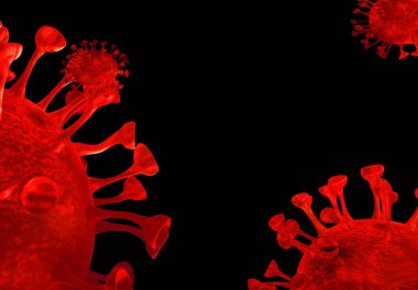 3D rander Covid-19 virüsünün tek hücresi, Coronavirus. Dünya Sağlık Örgütü 'nün salgınları duyurduğu kişi.