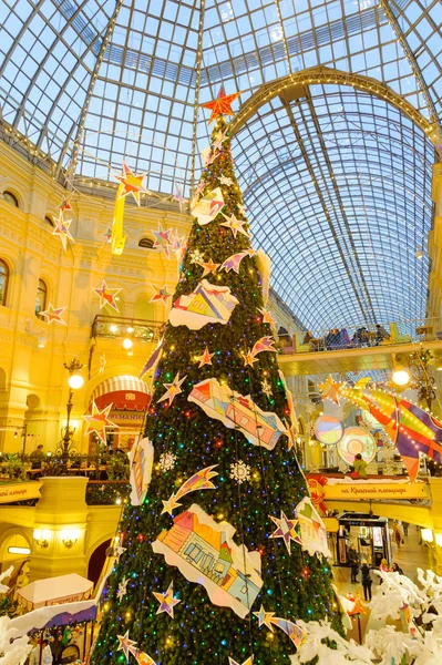 Christmas tree and decorations on New Year fair — Stock Photo, Image