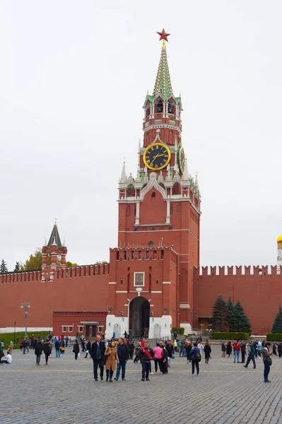 Moscou Rússia Outubro 2019 Torre Spasskaya Kremlin Moscou Praça Vermelha — Fotografia de Stock