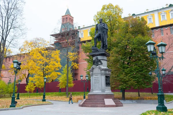 Moscow Russia October 2019 Monument Alexander Alexander Garden Moscow Kremlin — Stock Photo, Image