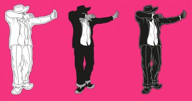 dab jest işareti dans adam dabbing bir hareket yapar