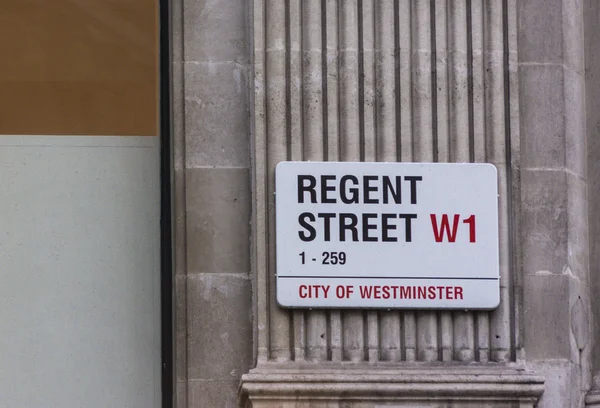 Regent Street sign in London, UK — Stockfoto