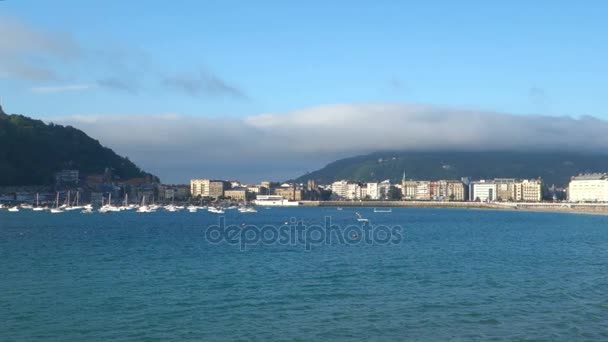 Concha-Bucht von San Sebastian — Stockvideo