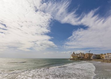 Görünüm San Sebastian Beach Sitges, İspanya