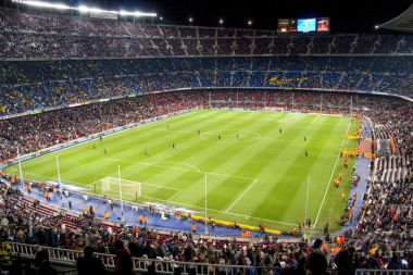 Barcelona Şubat 2009: Daha önce bir futbol maçı Fc Barcelona Camp Nou Stadyumu