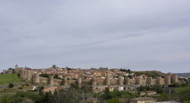 panoramik manzaralı tarihi şehir avila, castilla y leon, İspanya