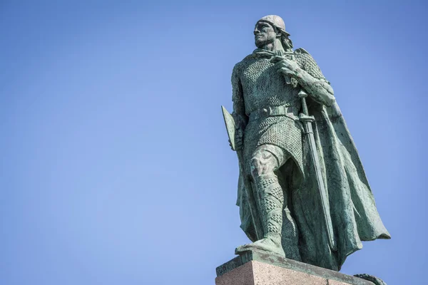 Leif Erikson posąg w Reykjavik, Islandia — Zdjęcie stockowe