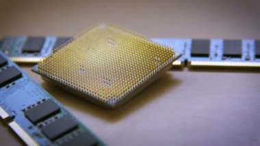 bilgisayar cpu veya Merkezi işlemci birimi çip raf odak