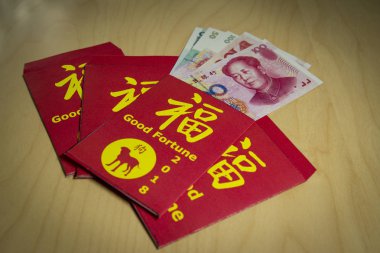Kırmızı zarf veya hong bao sırasında Çin yeni yılı Çin ve Tayvan para vermek için kullanılır
