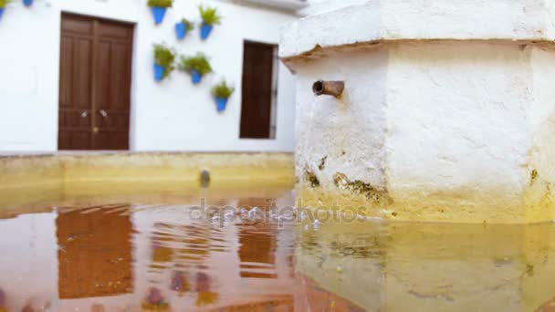 Fonte de pedra velha em Córdoba - Espanha — Vídeo de Stock