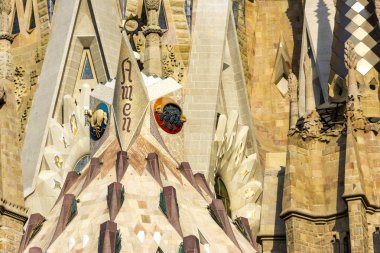 Barcelona, İspanya. Eylül 2017: Sagrada Familia detay
