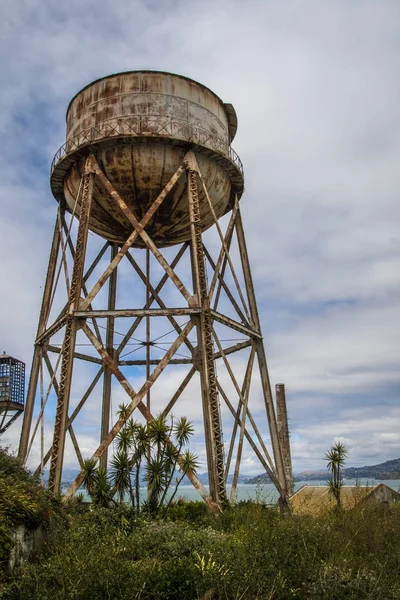 Rusty water tank in Alcatraz, San Francisco.