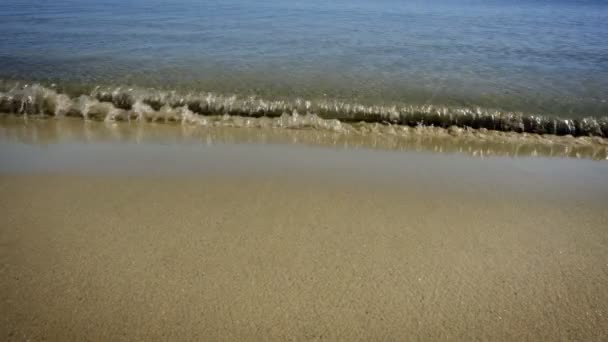 Praia Mediterrânea Tranquila Calma Costa Daurada Bela Cidade Cambrils Espanha — Vídeo de Stock