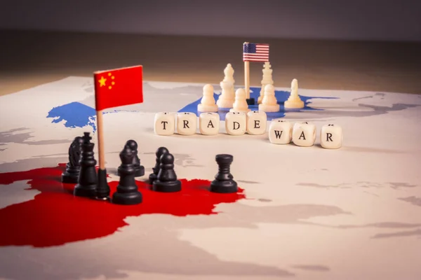 中美贸易战概念 — 图库照片