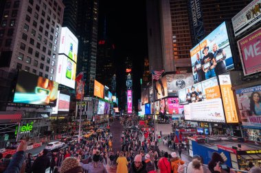 Nyc 'deki Times Meydanı' nın gece manzarası