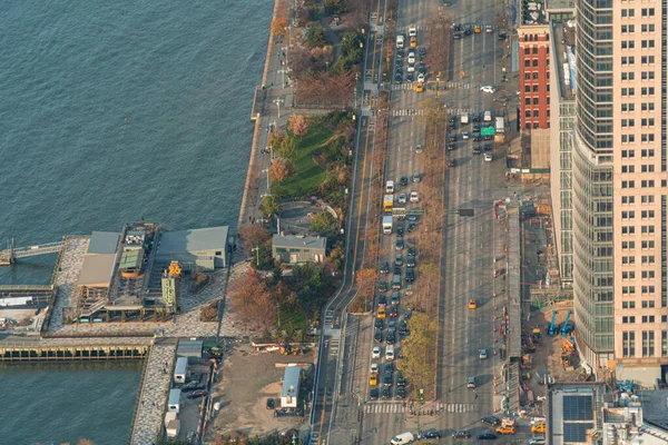 Letecký pohled na West Side Highway v New Yorku — Stock fotografie