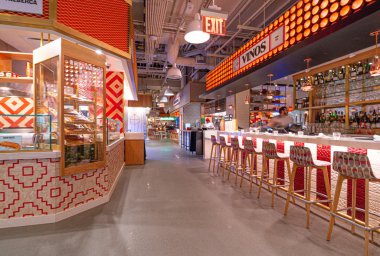 Hudson Yards, New York 'taki Mercado Küçük İspanya Yemekhanesi.