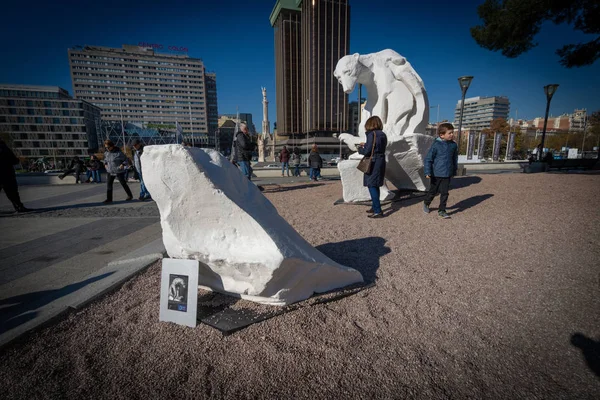 La statue Melting IceBear des sculpteurs Dam de Nogales — Photo