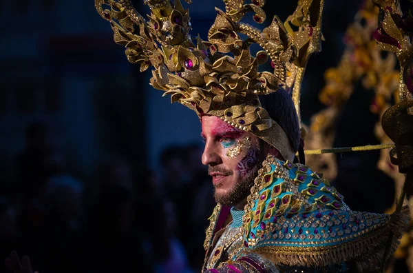 Homme déguisé dans le défilé principal du Carnaval de Tarragone — Photo