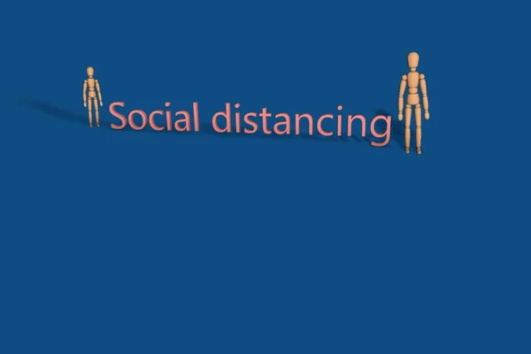 Chiffres 3D gardant une distance sociale les uns des autres — Photo
