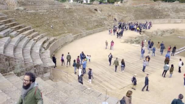 Merida, Spain - April 2019: Roman Amphitheatre of Merida — Stock Video