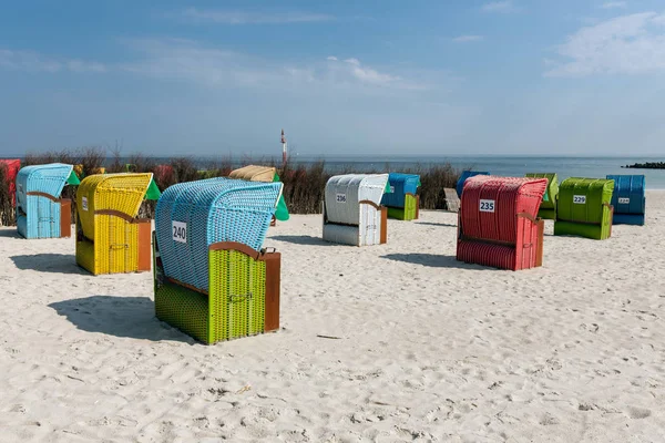 Beach chairs at Dune, German island near Helgoland — Stock Photo, Image