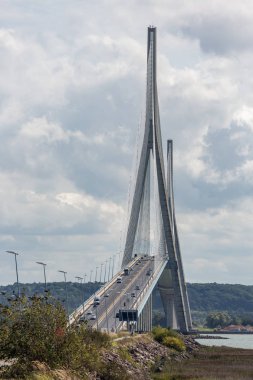 Pont de Normandie, bridge over river Seine in France