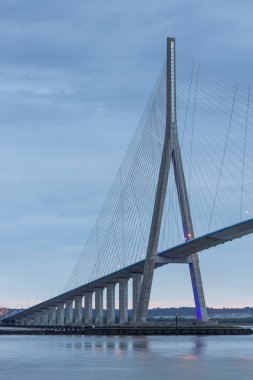 Pont de Normandie, Fransa Seine köprü gündoğumu manzaraya