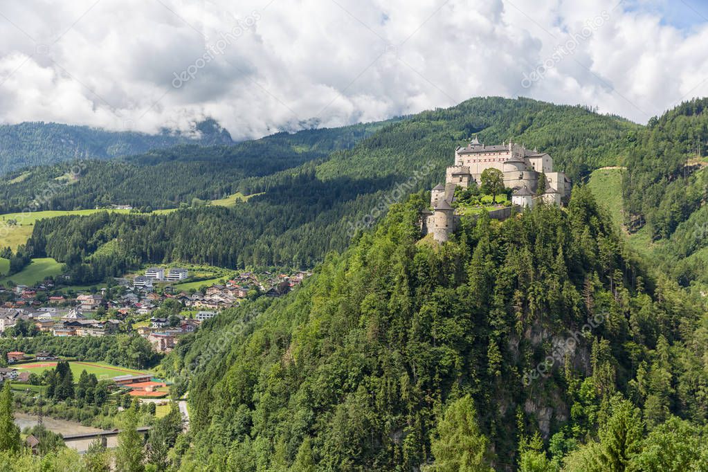 Castle Hohenwerfen in Pongau valley Austria. Former film location