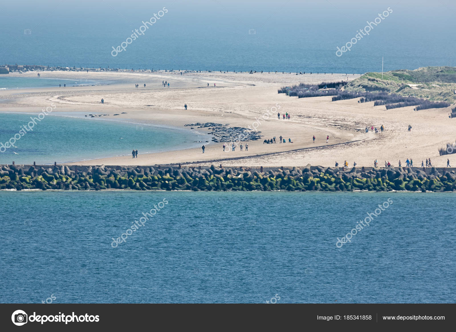 Vue Aérienne Allemand île Dune Avec Joints à La Plage