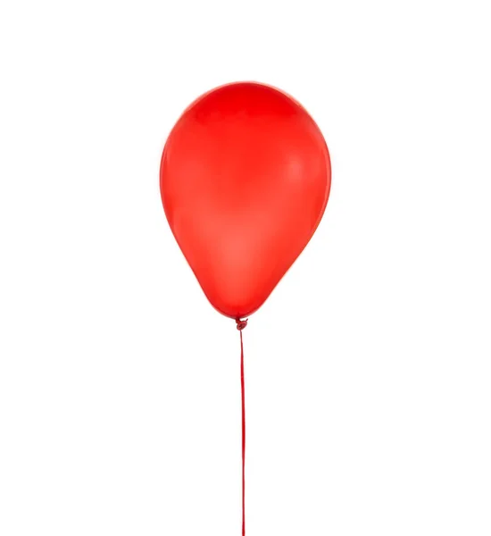 Doğum günü için kırmızı balon ve beyaz arka planda izole edilmiş kutlamalar — Stok fotoğraf