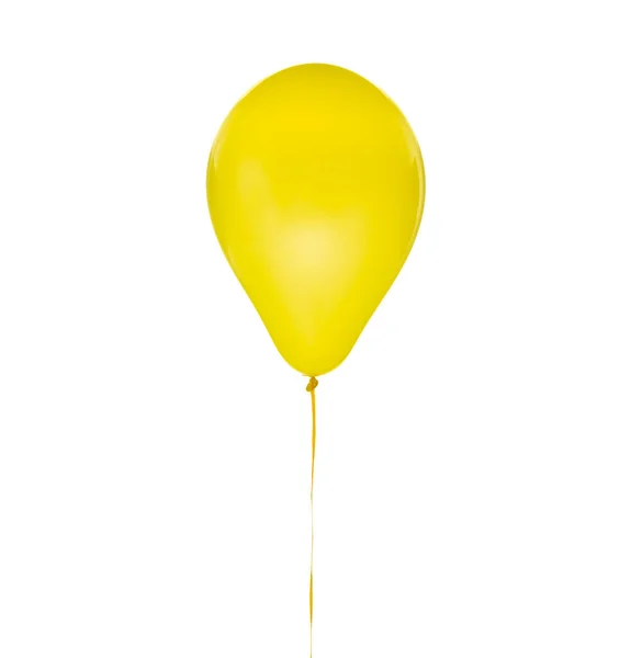 Yellow balloon for birthday and celebrations isolated on white background — Stock Photo, Image