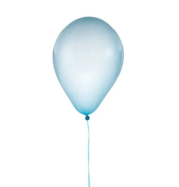 Cyan balloon for birthday and celebrations isolated on white background — Stock Photo, Image