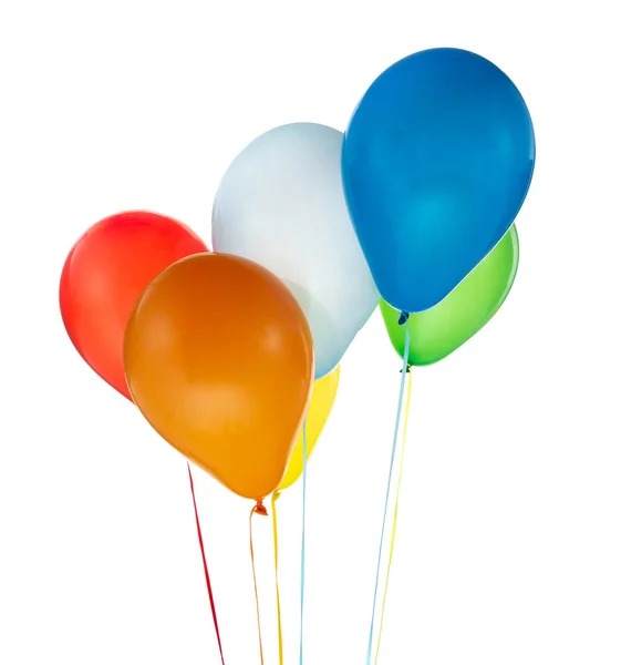 Colorful balloons for birthday and celebrations isolated on white background — 스톡 사진