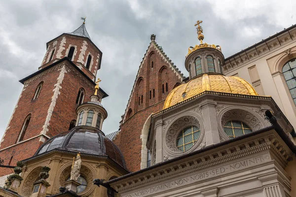 Uitzicht op Wavel koninklijk kasteel en kathedraal kerk in Krakau, Polen — Stockfoto