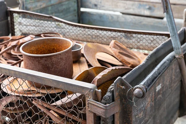 Original pots and pans in Oscar Schindler factory in Krakow — Stock Photo, Image