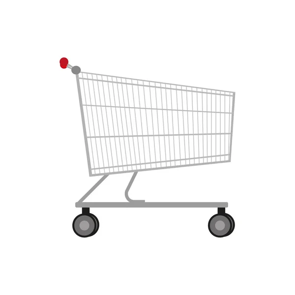 Vetor ilustração vazio metal carrinho de compras — Vetor de Stock